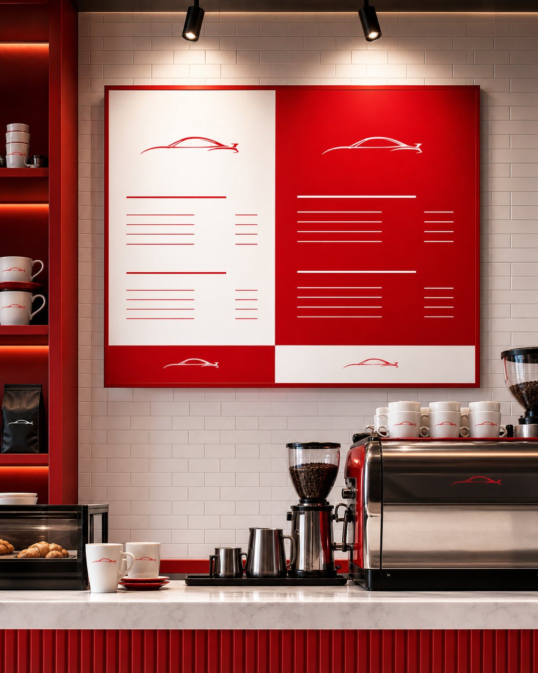 In-store menu wall mockup