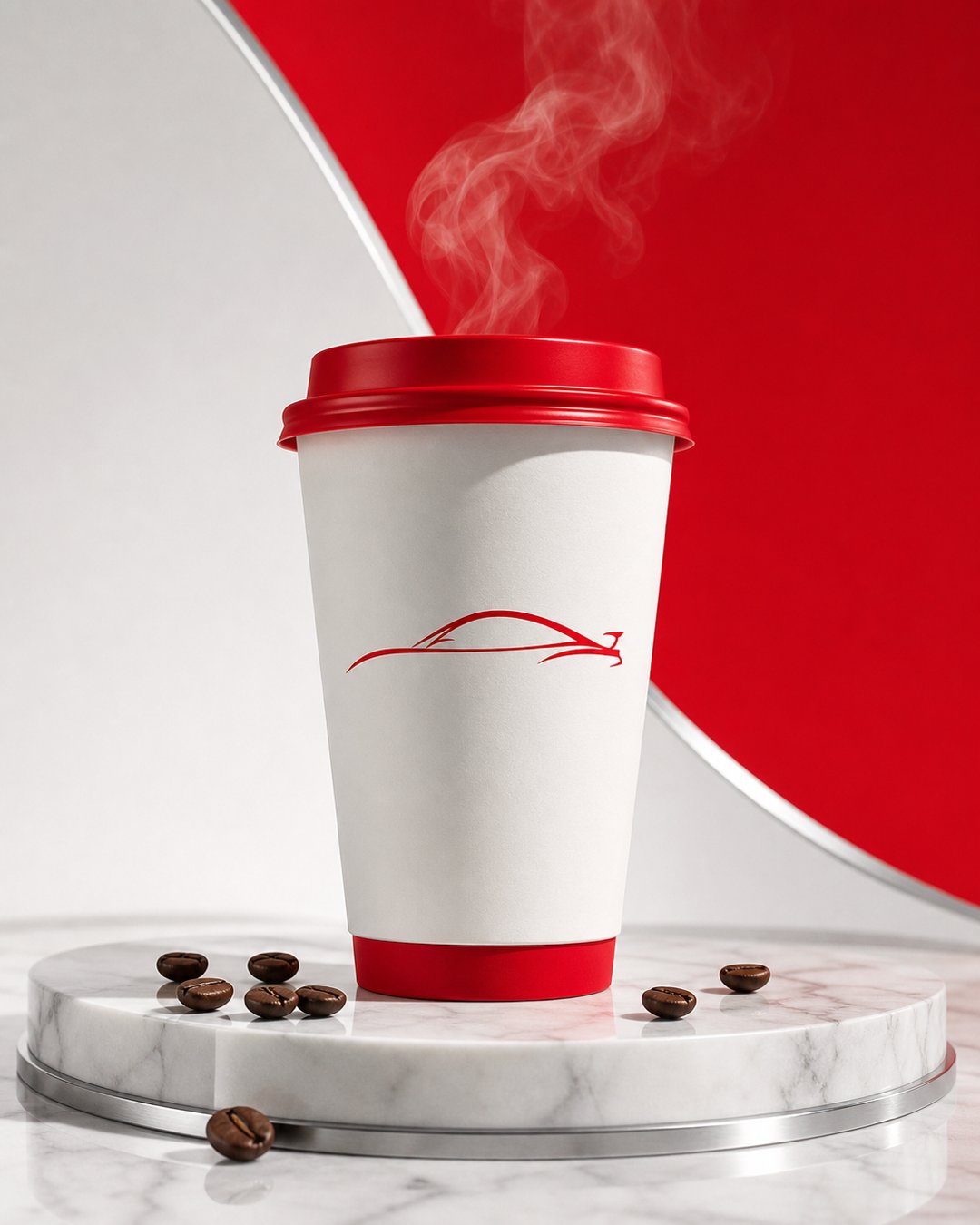Single takeaway cup hero product ad